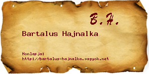 Bartalus Hajnalka névjegykártya